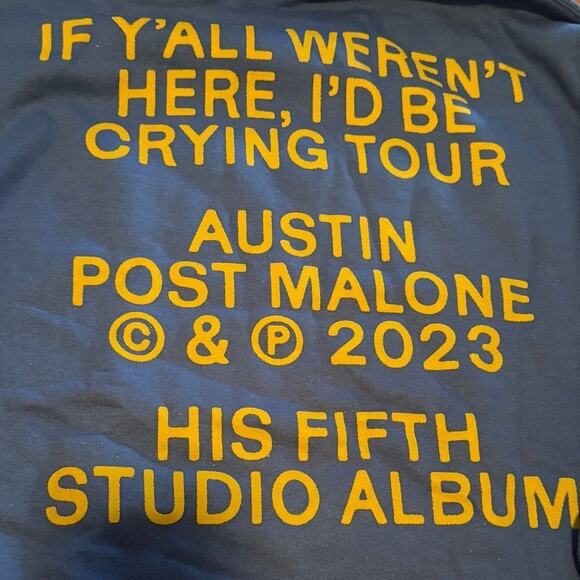 POST MALONE Blue Cryin’ Tour 2023 Crewneck, New without Tag - Picture 8 of 10